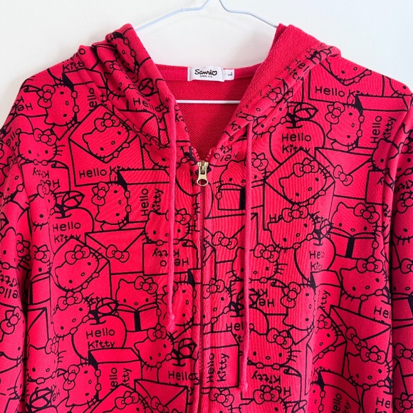 Sanrio Hello Kitty Red Hoodie Sweatshirt Large - Picture 2 of 4